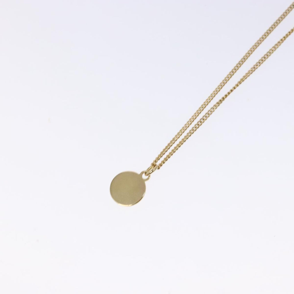 Christian Dior Vintage Logo Round Pendant Necklace Metal Gold Metal Jewelry (Pre-Owned)