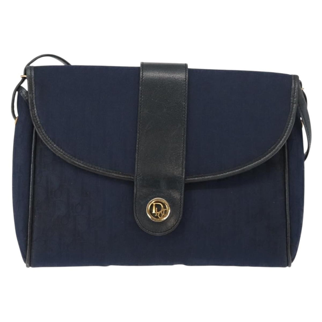 Christian Dior Vintage Trotter Shoulder Bag Canvas Navy Canvas Shoulder Bag Bag (Pre-Owned)