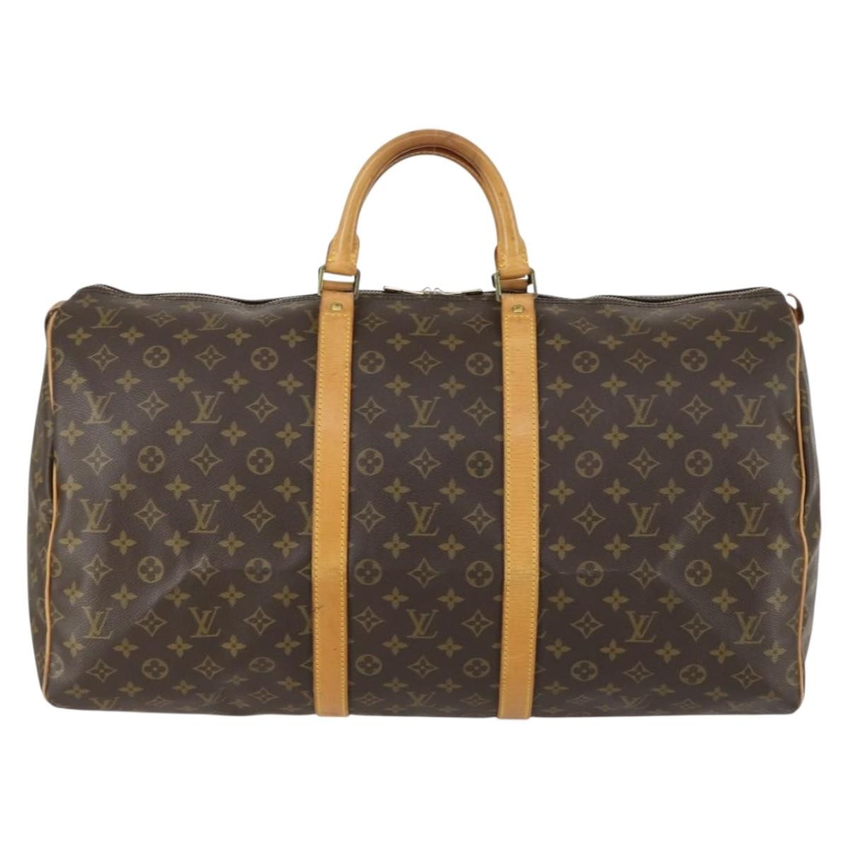 Louis Vuitton Keepall Bag Monogram Canvas Brown Canvas Travel Bag