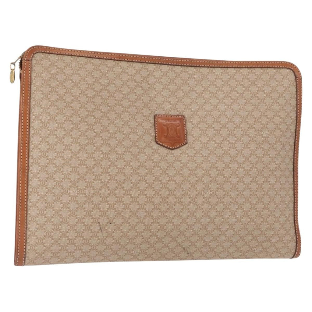 Celine Macadam Pochette Clutch Beige Pvc Clutche & Pouche Bag
