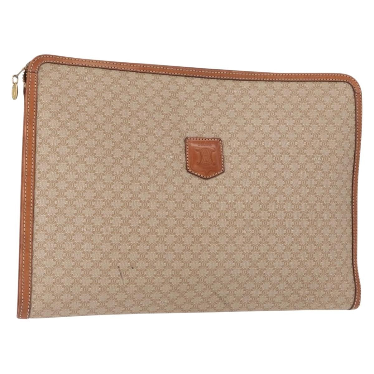 Celine Macadam Pochette Clutch Beige Pvc Clutche & Pouche Bag