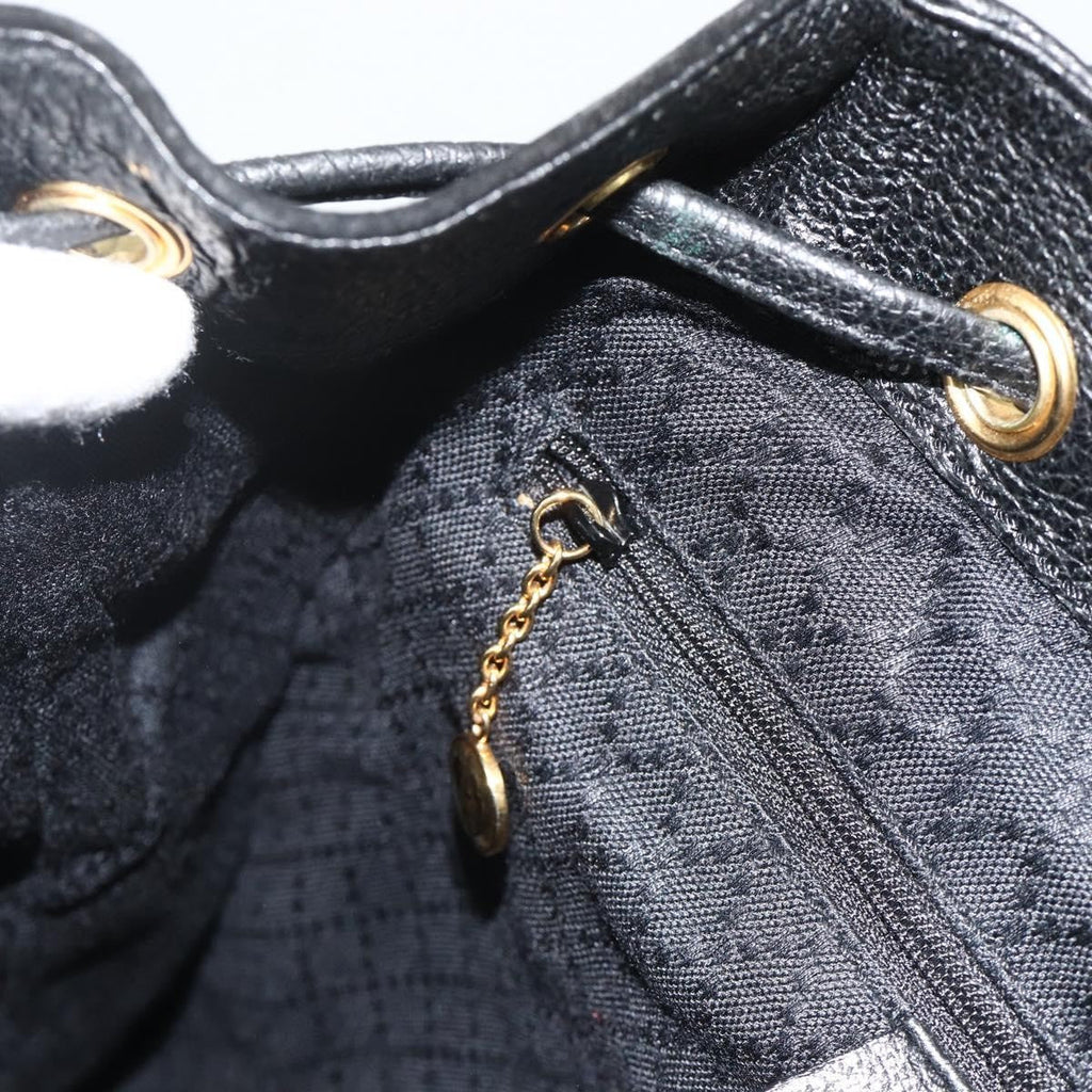 Gucci Vintage Bamboo Backpack Suede Black Suede Backpack Bag (Pre-Owned)