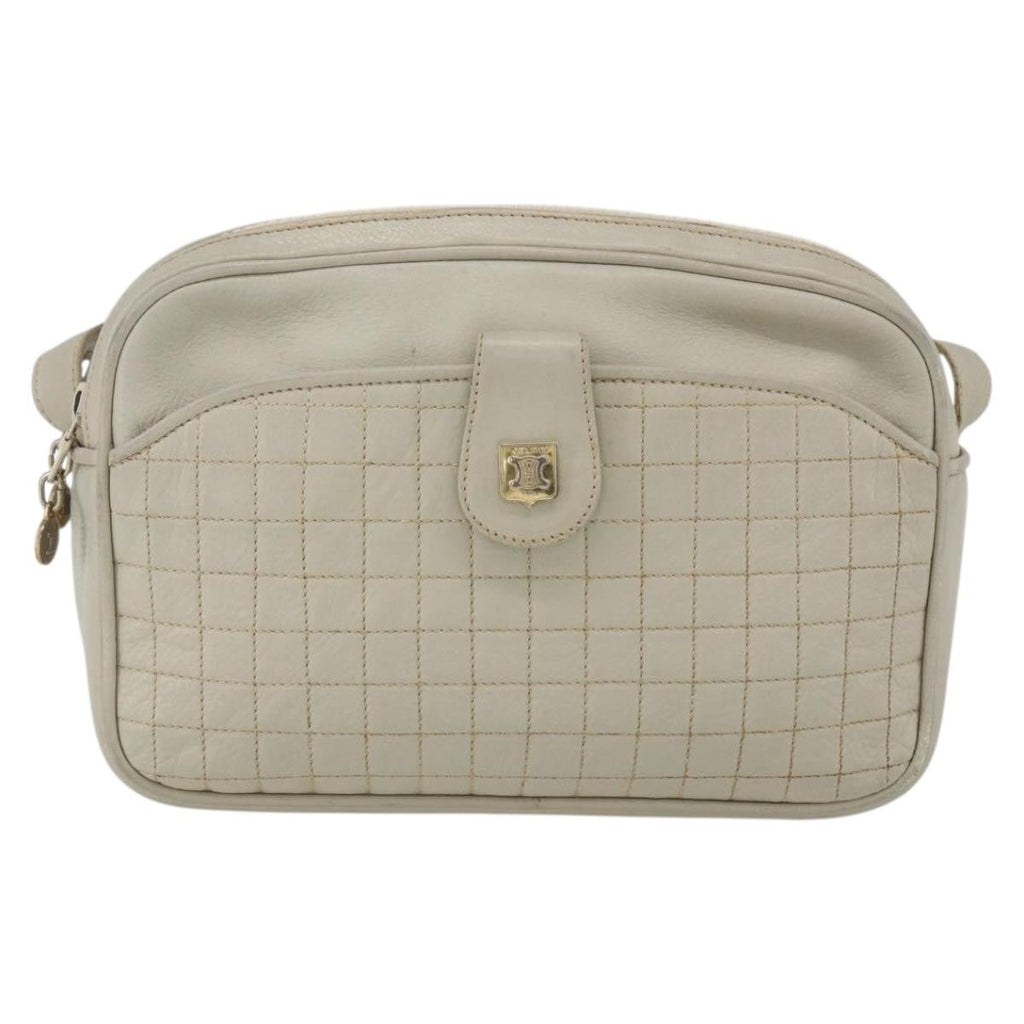 Celine Vintage Shoulder Bag Leather White Leather Shoulder Bag Bag