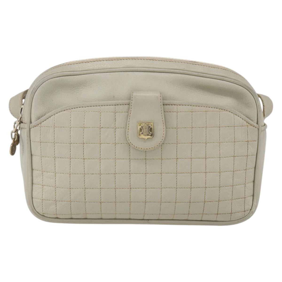 Celine Vintage Shoulder Bag Leather White Leather Shoulder Bag Bag