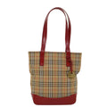 Burberry Nova Check Tote Nylon And Leather Beige Nylon Tote Bag