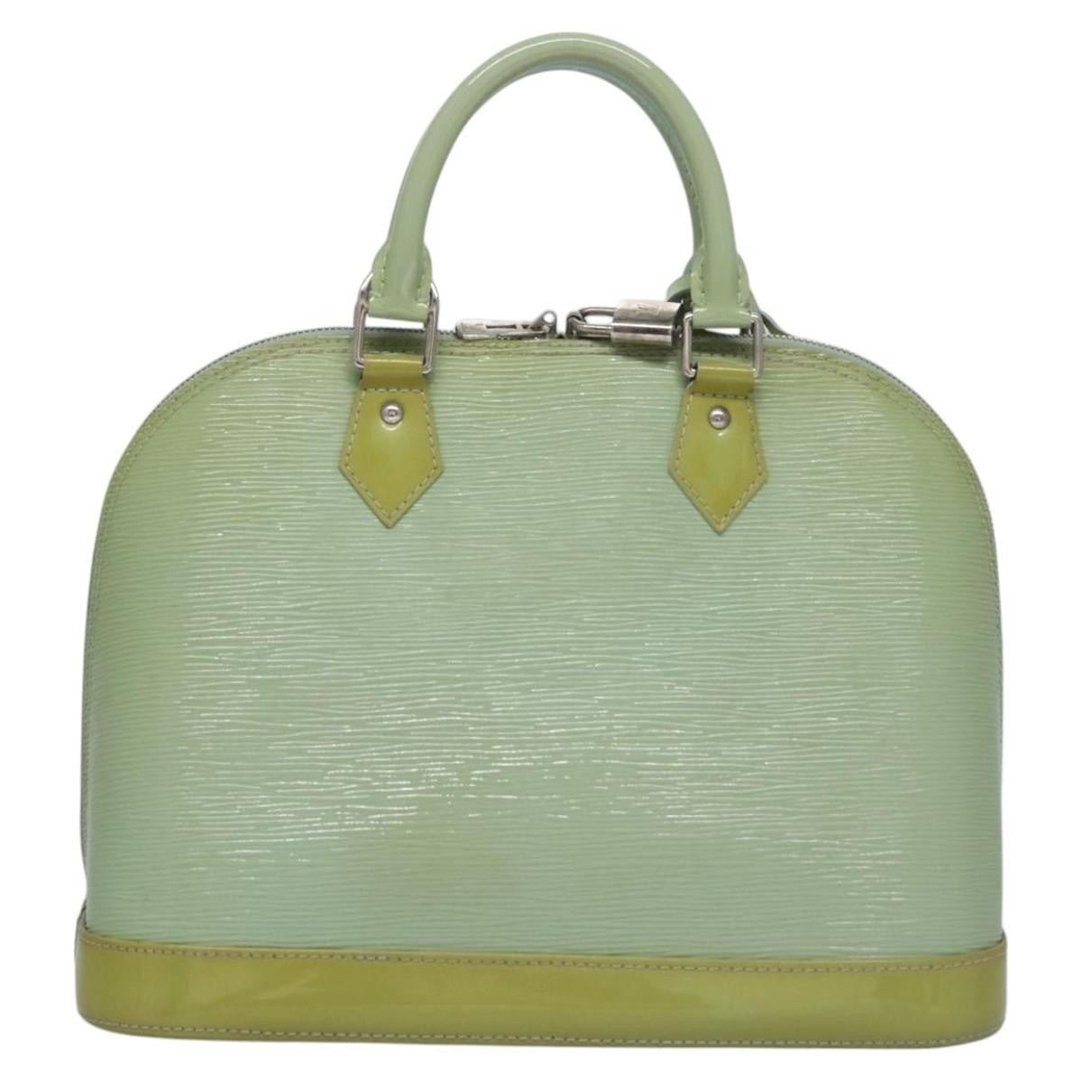 Louis Vuitton Alma Handbag Electric Epi Leather Green Patent_Leather Handbag