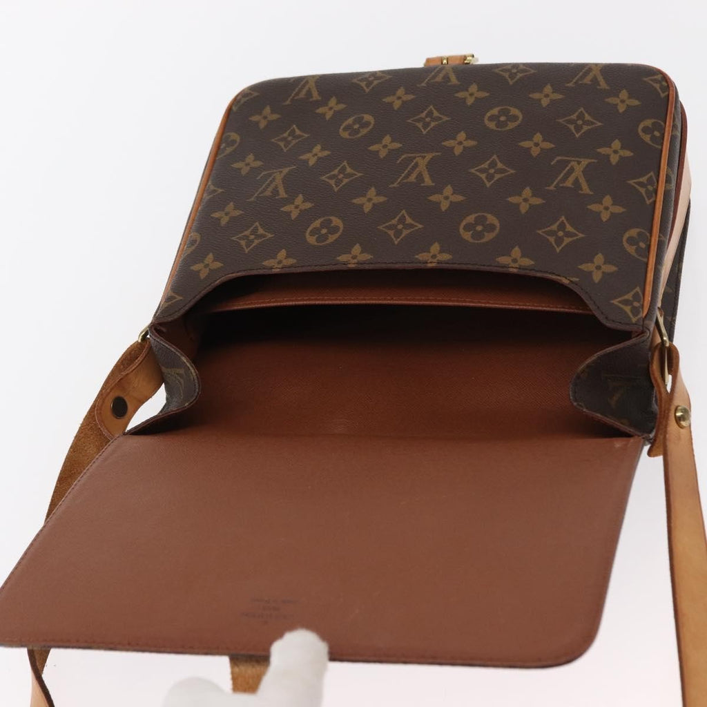 Louis Vuitton Cartouchiere Handbag Monogram Canvas Brown Canvas Shoulder Bag