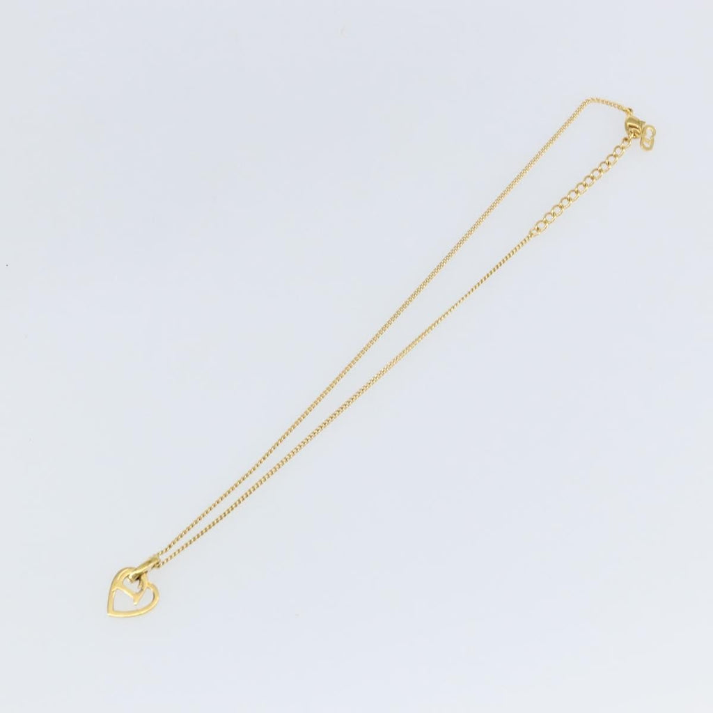 Christian Dior Cd Heart Necklace Metal Gold Metal Jewelry (Pre-Owned)