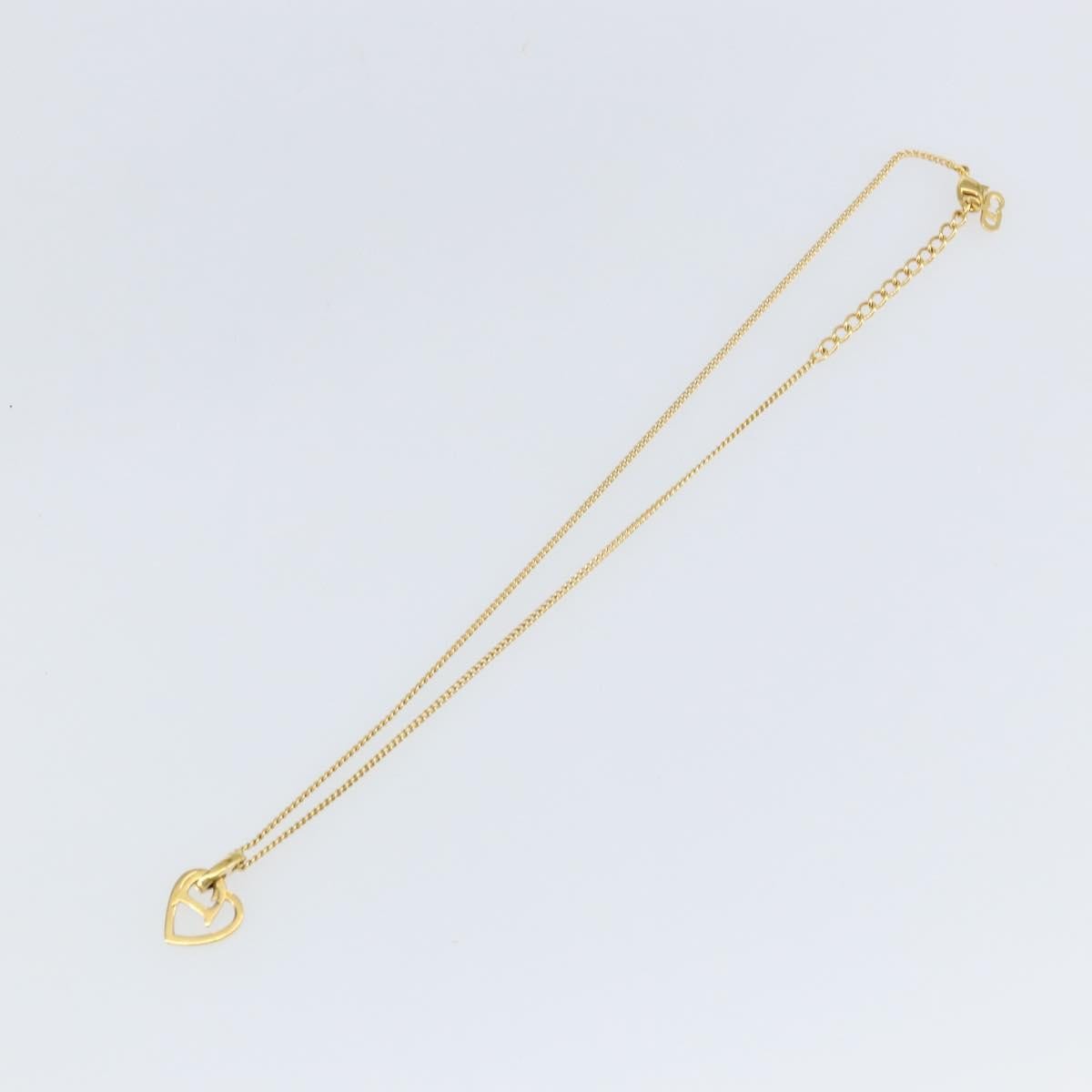 Christian Dior Cd Heart Necklace Metal Gold Metal Jewelry (Pre-Owned)