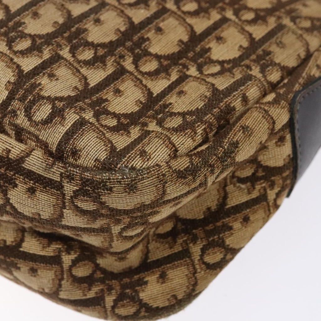 Christian Dior Vintage Trotter Shoulder Bag Canvas Brown Canvas Bag (Pre-Owned)