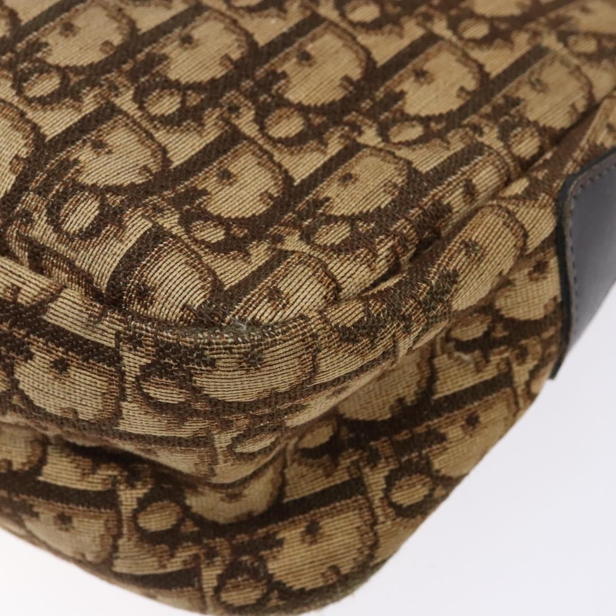 Christian Dior Vintage Trotter Shoulder Bag Canvas Brown Canvas Bag (Pre-Owned)