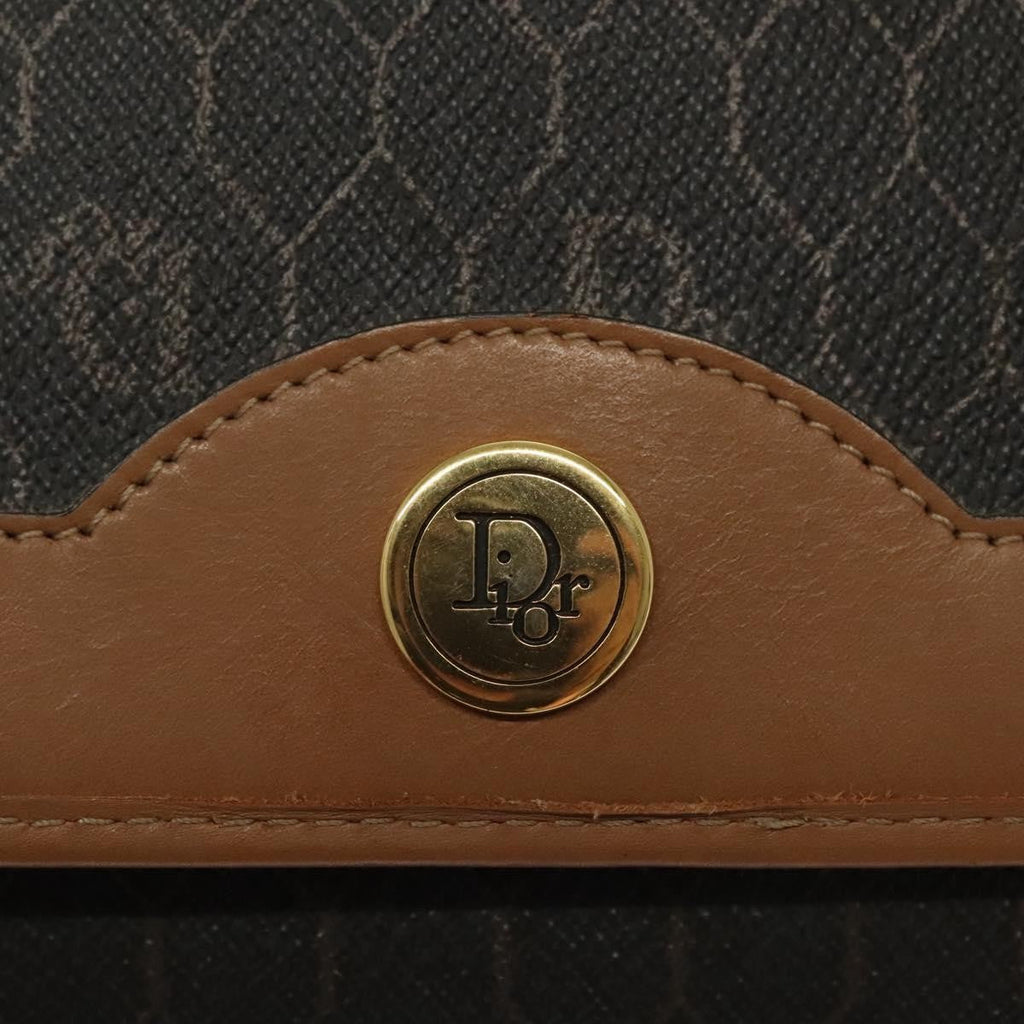 Christian Dior Vintage Honeycomb Chain Canvas Black Canvas Bag (Pre-Owned)