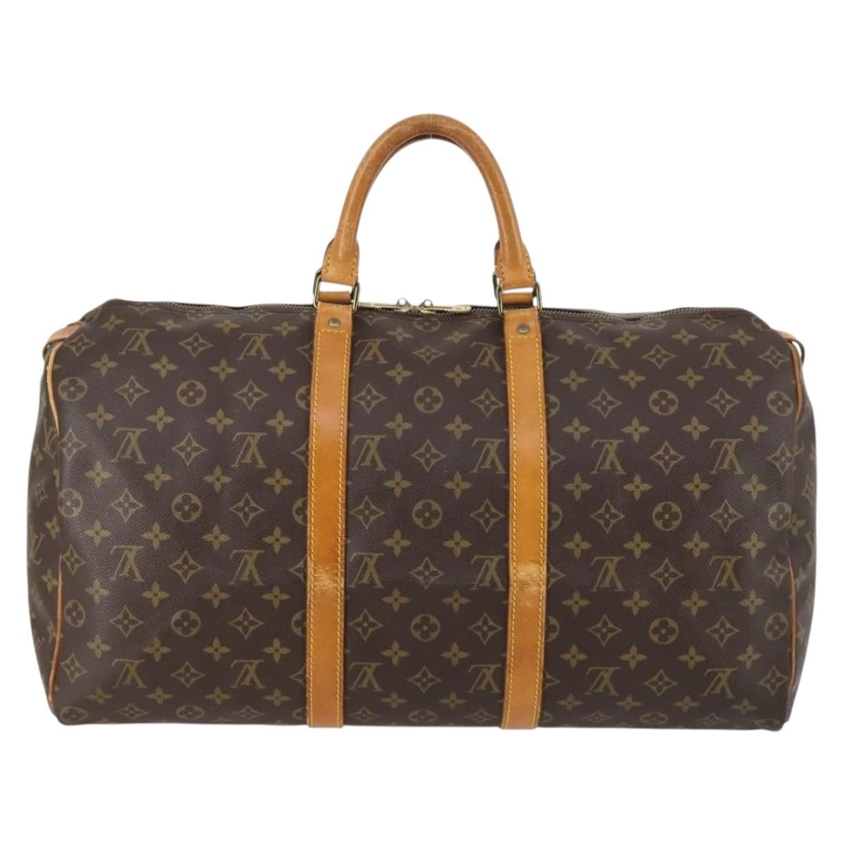 Louis Vuitton Keepall Bag Monogram Canvas Brown Canvas Travel Bag