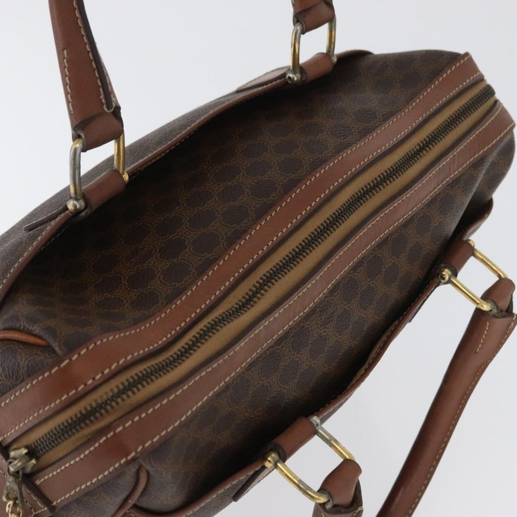 Celine Vintage Macadam Handbag Canvas And Leather Brown Canvas Handbag