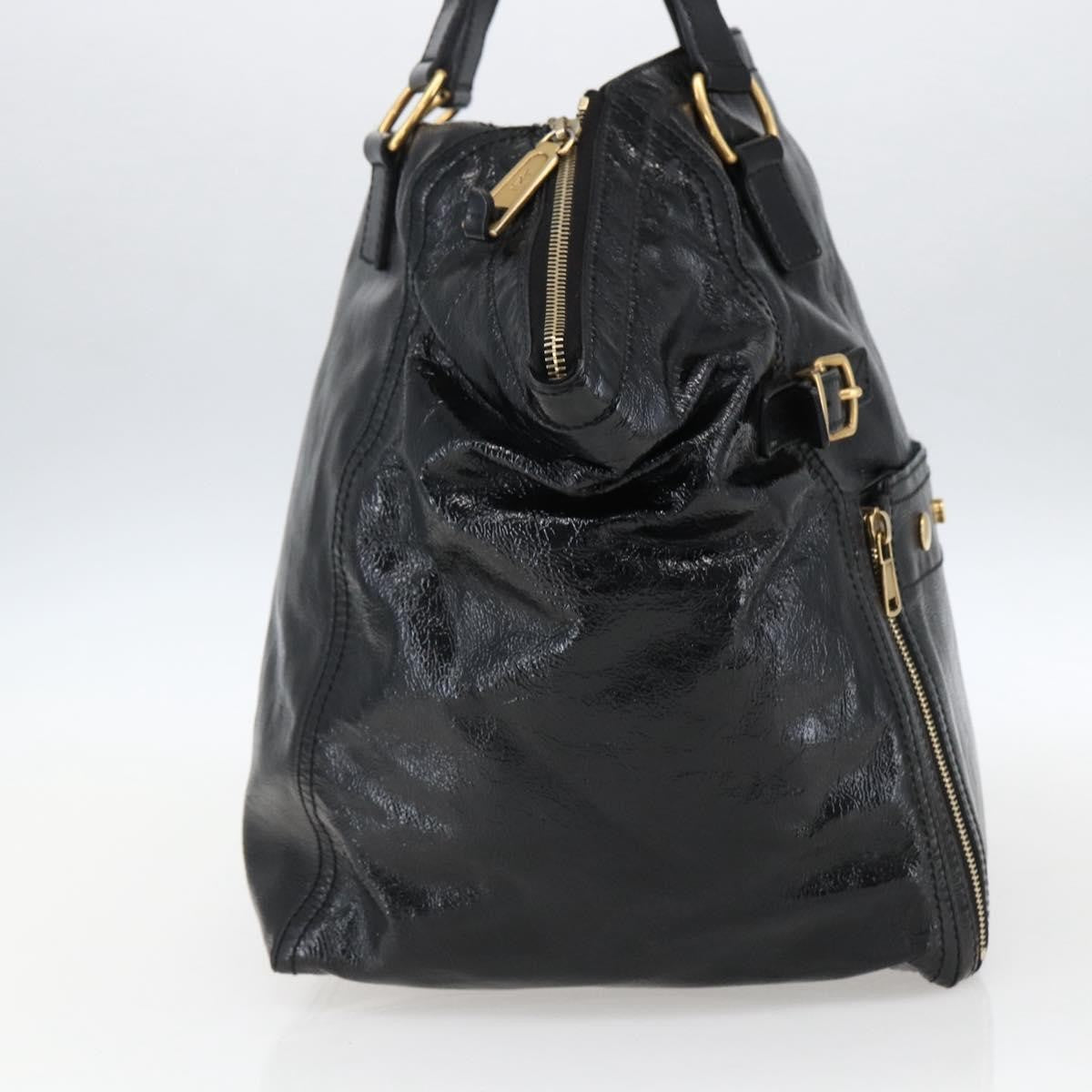 Saint Laurent Downtown Handbag Patent Black Patent_Leather Tote Bag Bag (Pre-Owned)