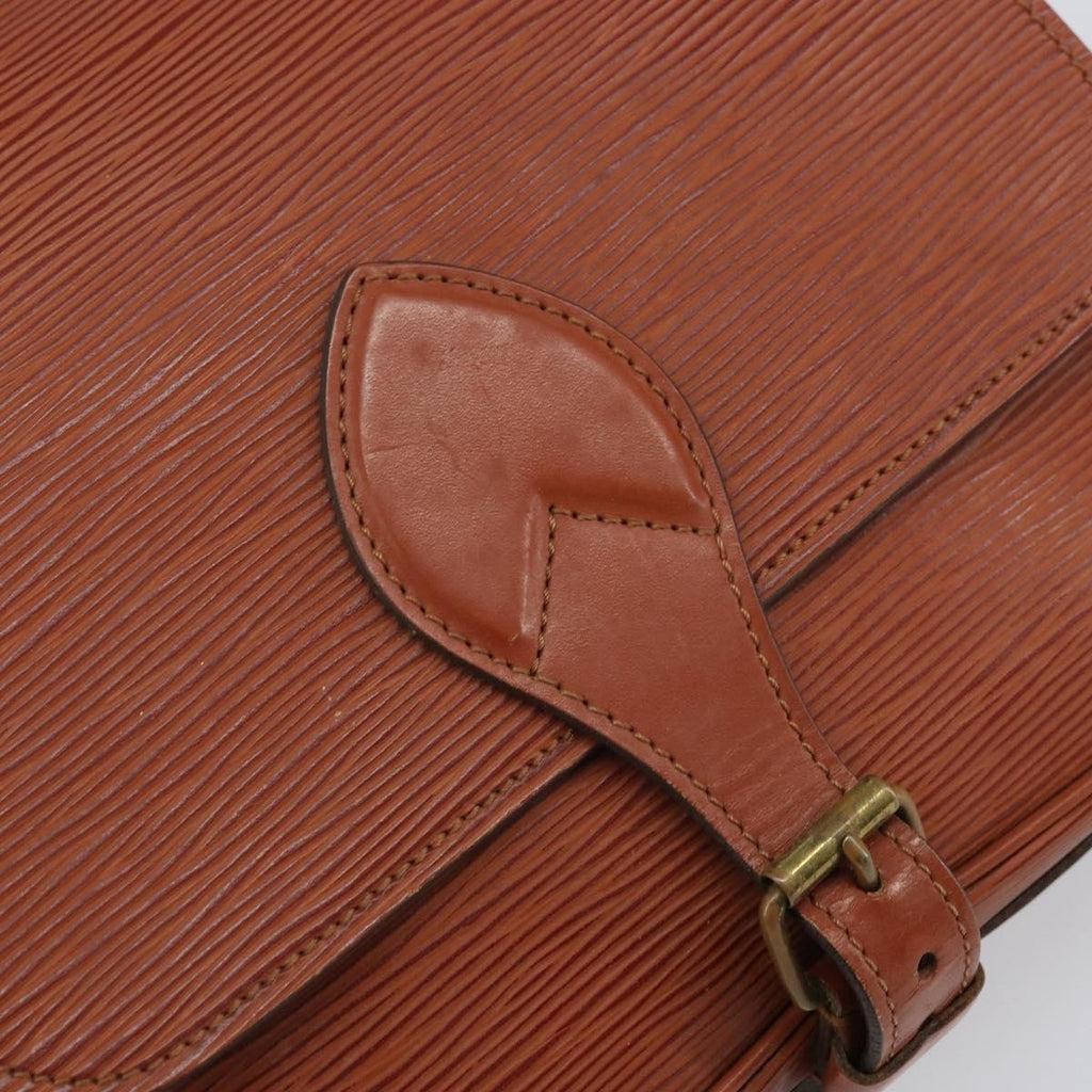 Louis Vuitton Cartouchiere Handbag Epi Leather Brown Leather Shoulder Bag