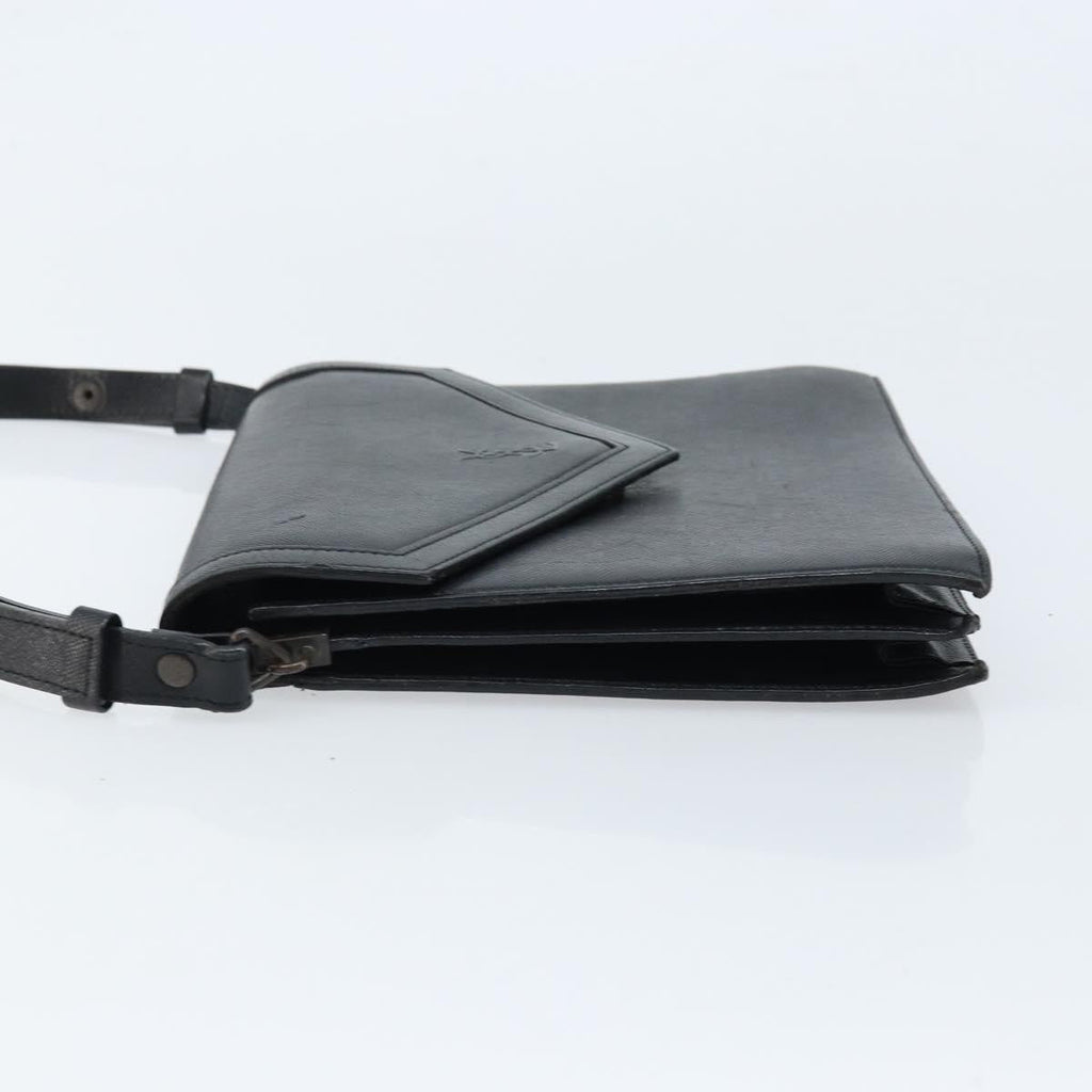Saint Laurent Vintage Handbag Leather Black Leather Handbag (Pre-Owned)