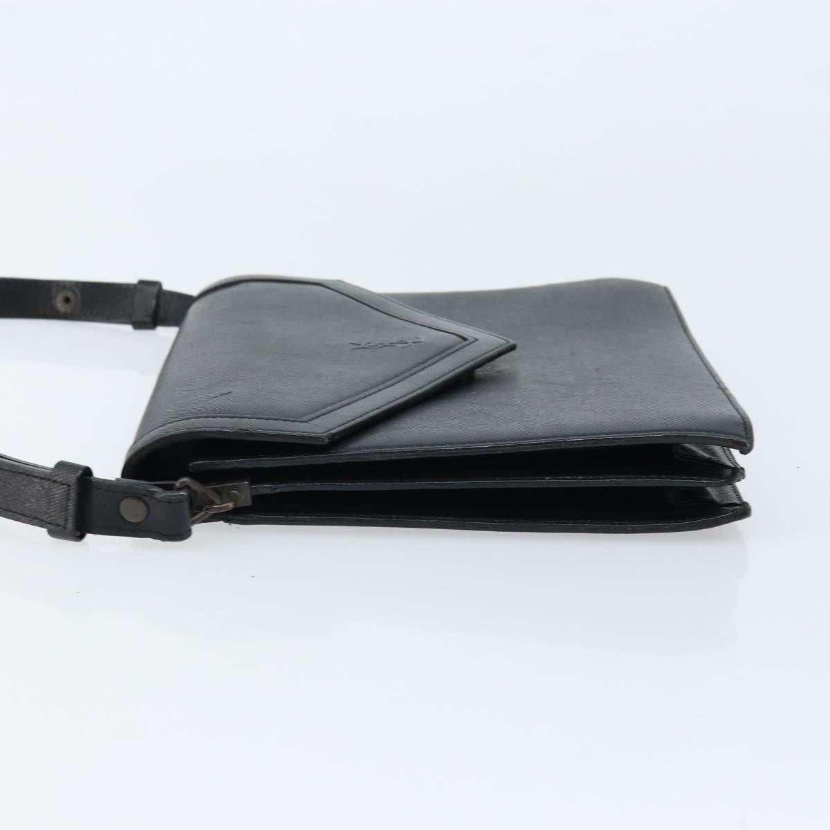 Saint Laurent Vintage Handbag Leather Black Leather Handbag (Pre-Owned)