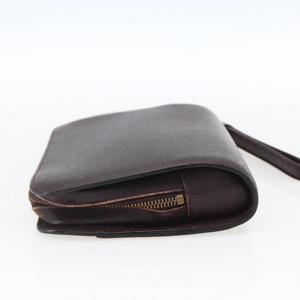 Louis Vuitton Pochette Baikal Clutch Taiga Leather Burgundy Leather Clutche & Pouche Bag