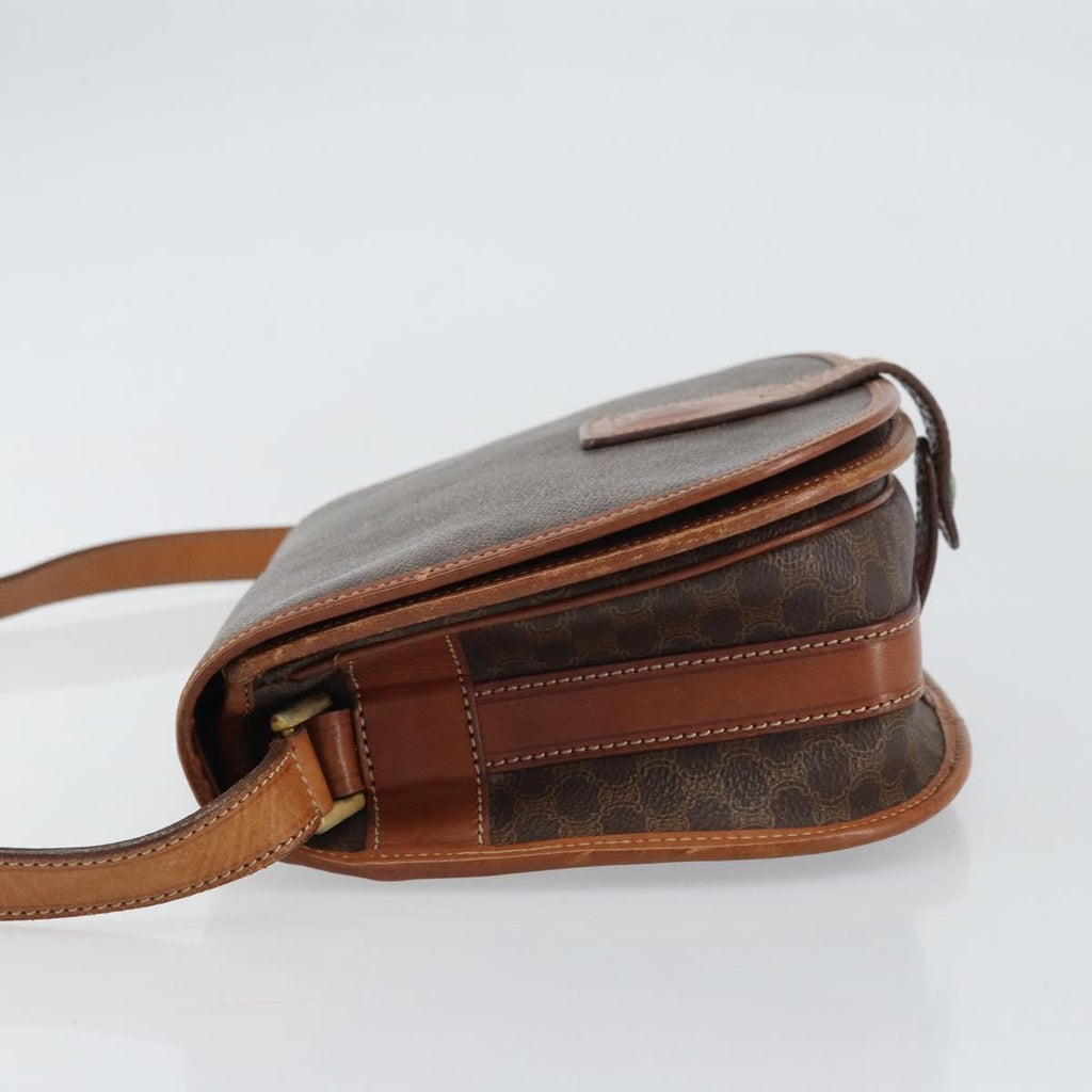 Celine Macadam Shoulder Bag Pvc Leather Brown Pvc Shoulder Bag Bag