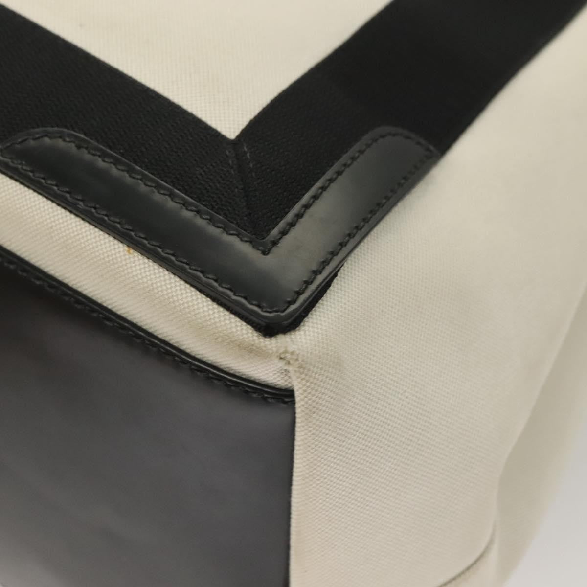 Balenciaga Navy Cabas Canvas With Leather White Canvas Tote Bag