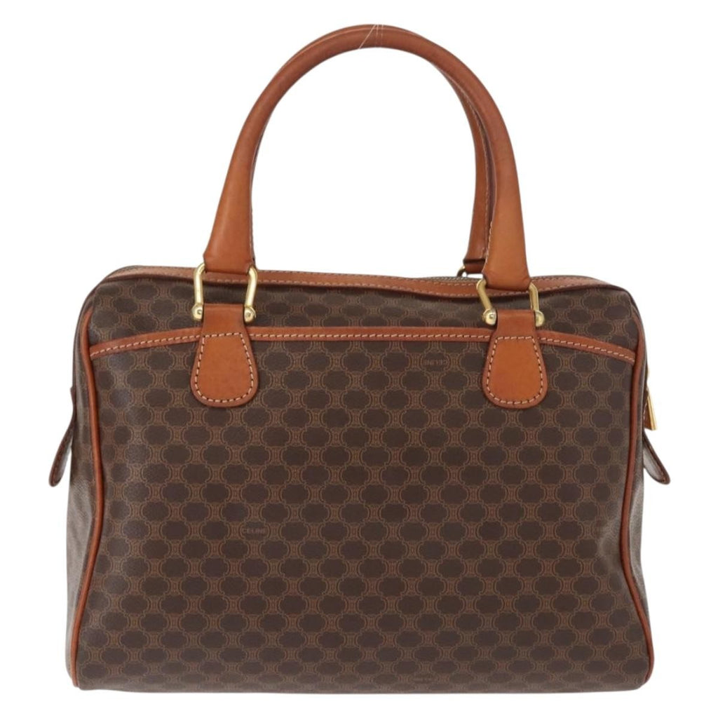 Celine Vintage Macadam Handbag Canvas And Leather Brown Canvas Handbag