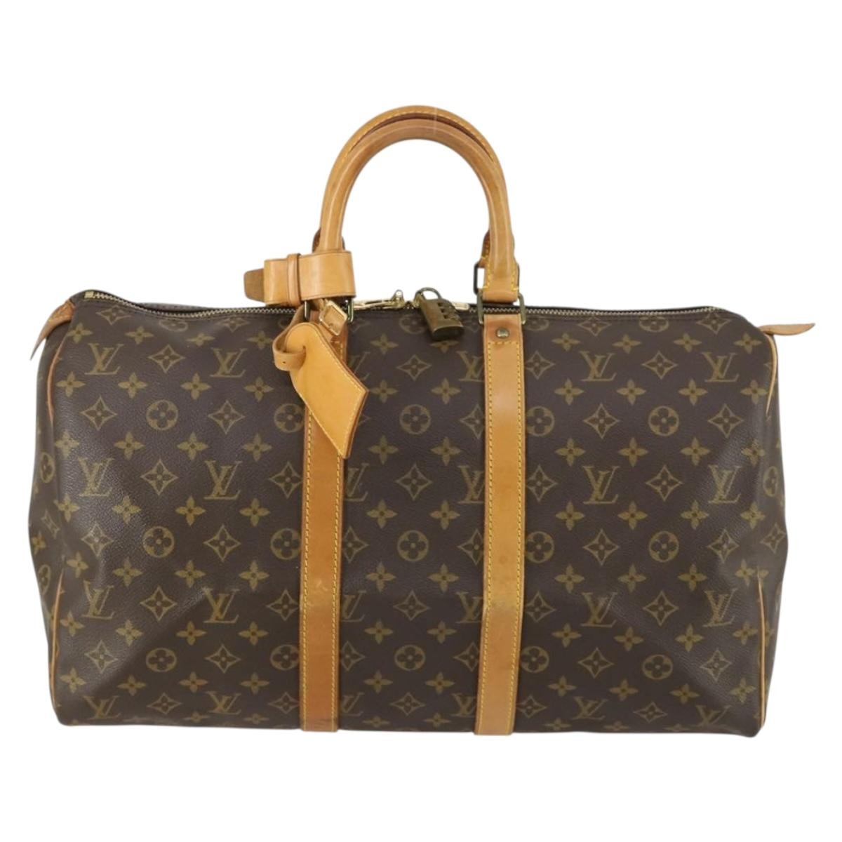 Louis Vuitton Keepall Bag Monogram Canvas Brown Canvas Travel Bag