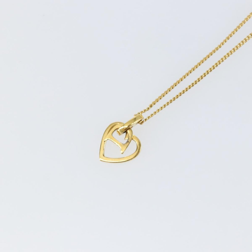 Christian Dior Cd Heart Necklace Metal Gold Metal Jewelry (Pre-Owned)