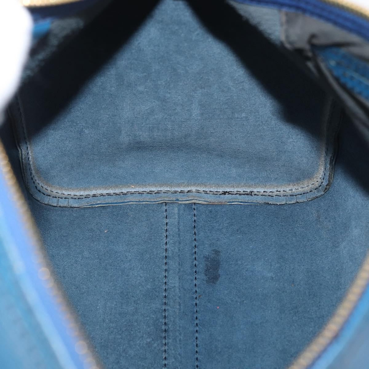 Louis Vuitton Speedy Handbag Epi Leather Blue Leather Handbag