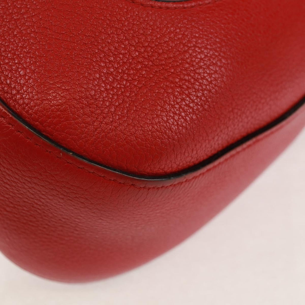 Prada Striped Strap Zip Hobo Vitello Daino Red Leather Shoulder Bag Bag