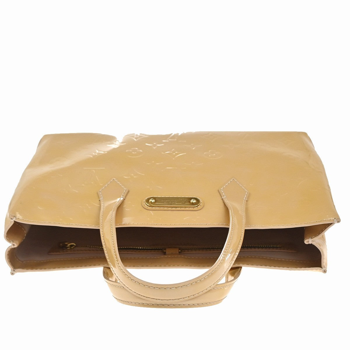 Louis Vuitton Wilshire Handbag Monogram Vernis Beige Patent_Leather Handbag