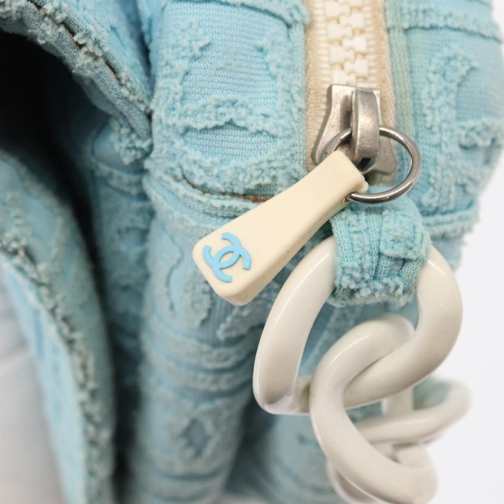 Chanel Sport Line Resin Camera Flap Bag Terry Cloth Blue Plastic Shoulder Bag Bag