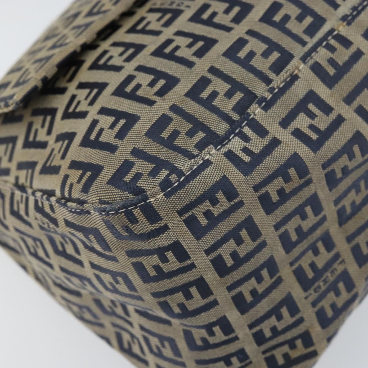 Fendi Mamma Baguette Zucchino Canvas Navy Canvas Shoulder Bag Bag