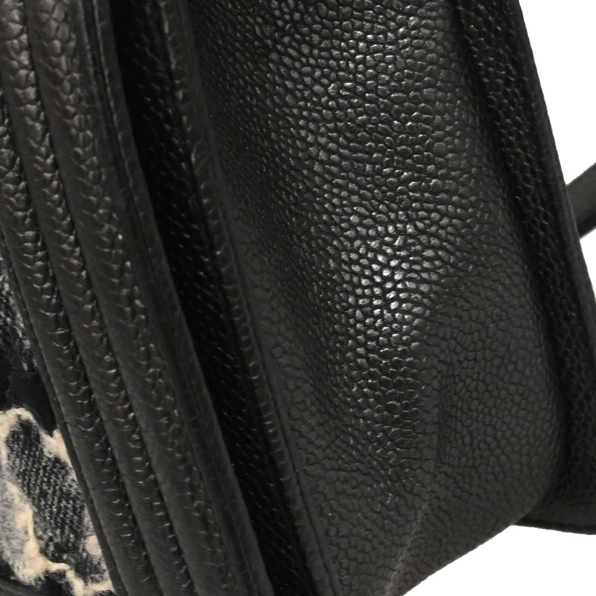 Chanel Boy Flap Bag Tweed And Leather Black Leather Shoulder Bag Bag