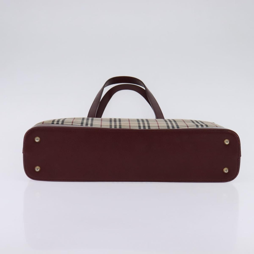 Burberry Nova Check Tote Canvas Check Pattern Beige Canvas Bag