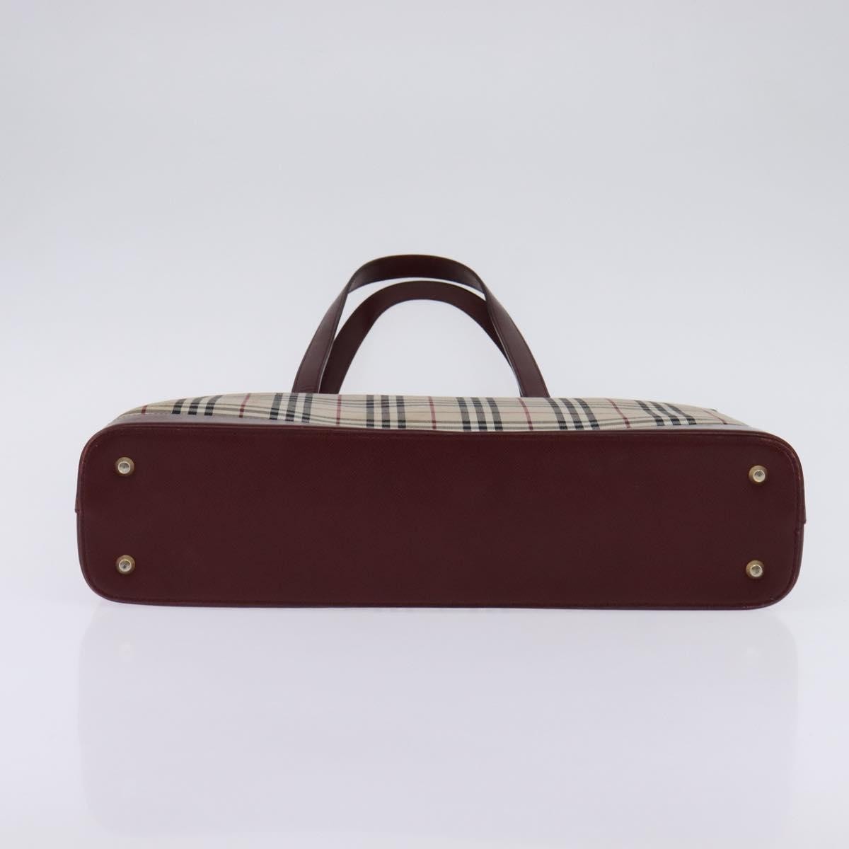 Burberry Nova Check Tote Canvas Check Pattern Beige Canvas Bag