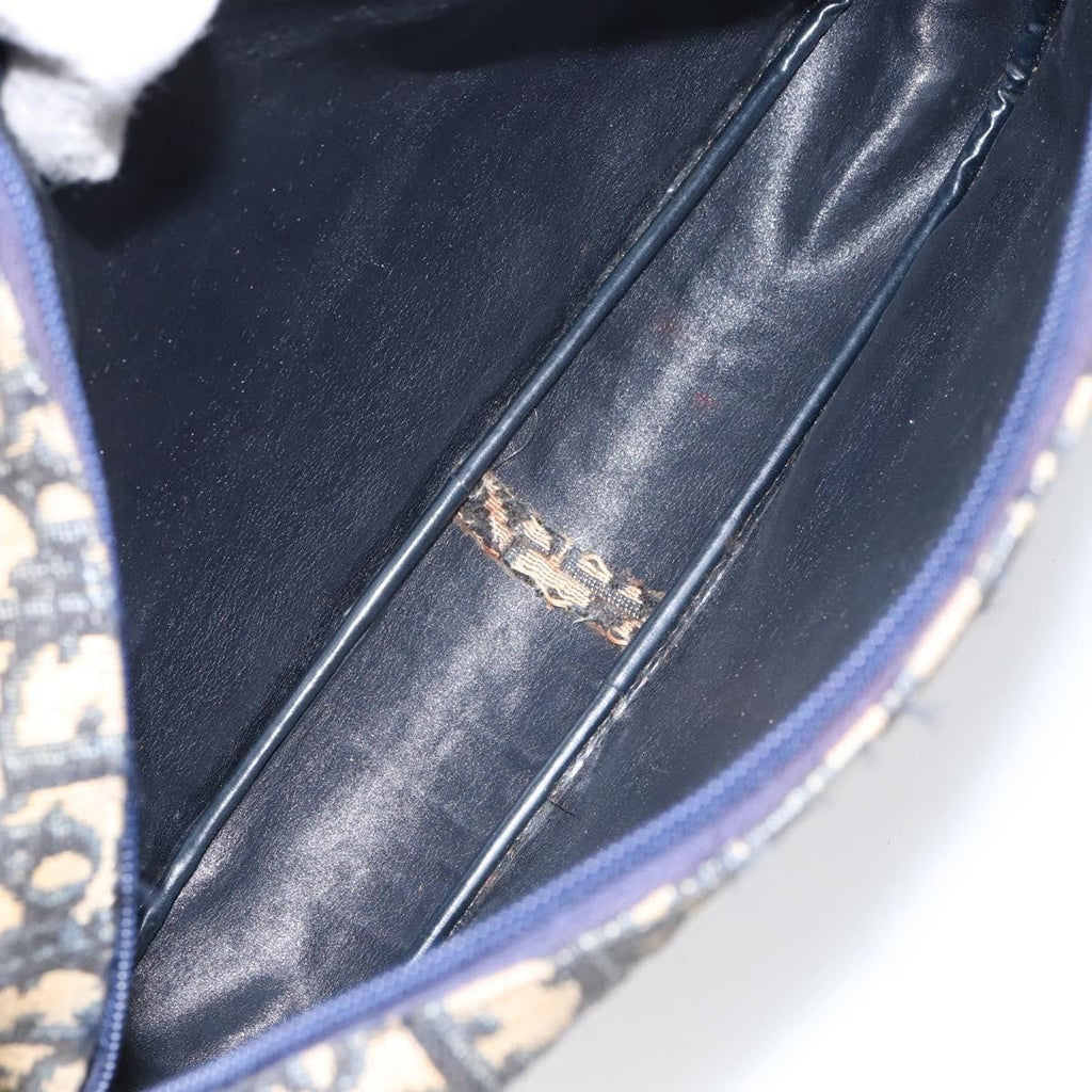 Christian Dior Vintage Cd Trotter Shoulder Bag Canvas Navy Canvas Shoulder Bag Bag (Pre-Owned)