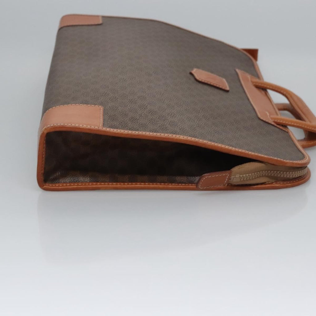 Celine Macadam Briefcase Canvas And Leather Brown Canvas Briefcase Bag