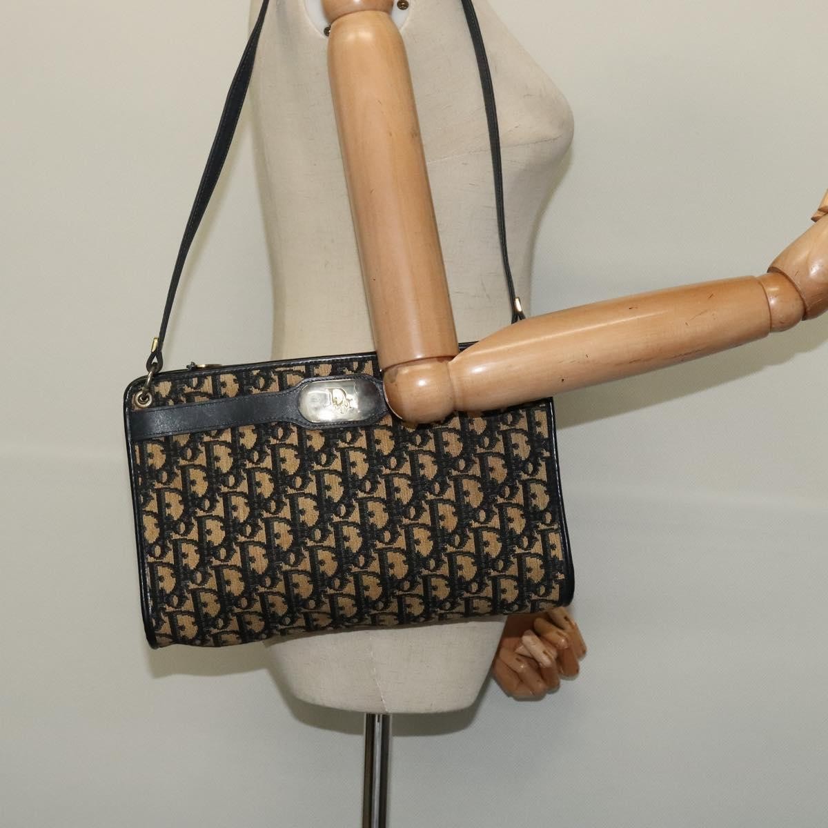 Christian Dior Vintage Trotter Crossbody Bag Canvas Brown Canvas Shoulder Bag Bag (Pre-Owned)