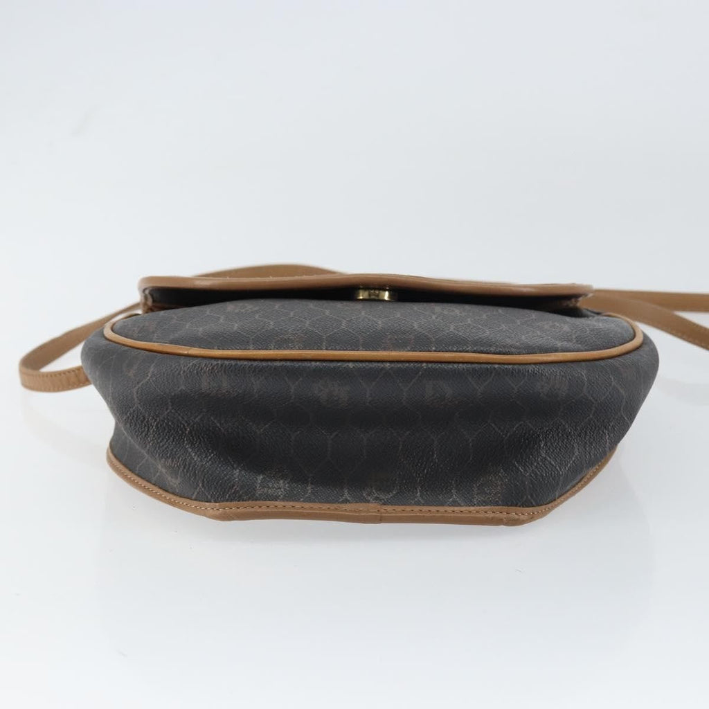 Christian Dior Vintage Honeycomb Flap Crossbody Bag Coated Canvas Black Canvas Shoulder Bag Bag (Pre-Owned)