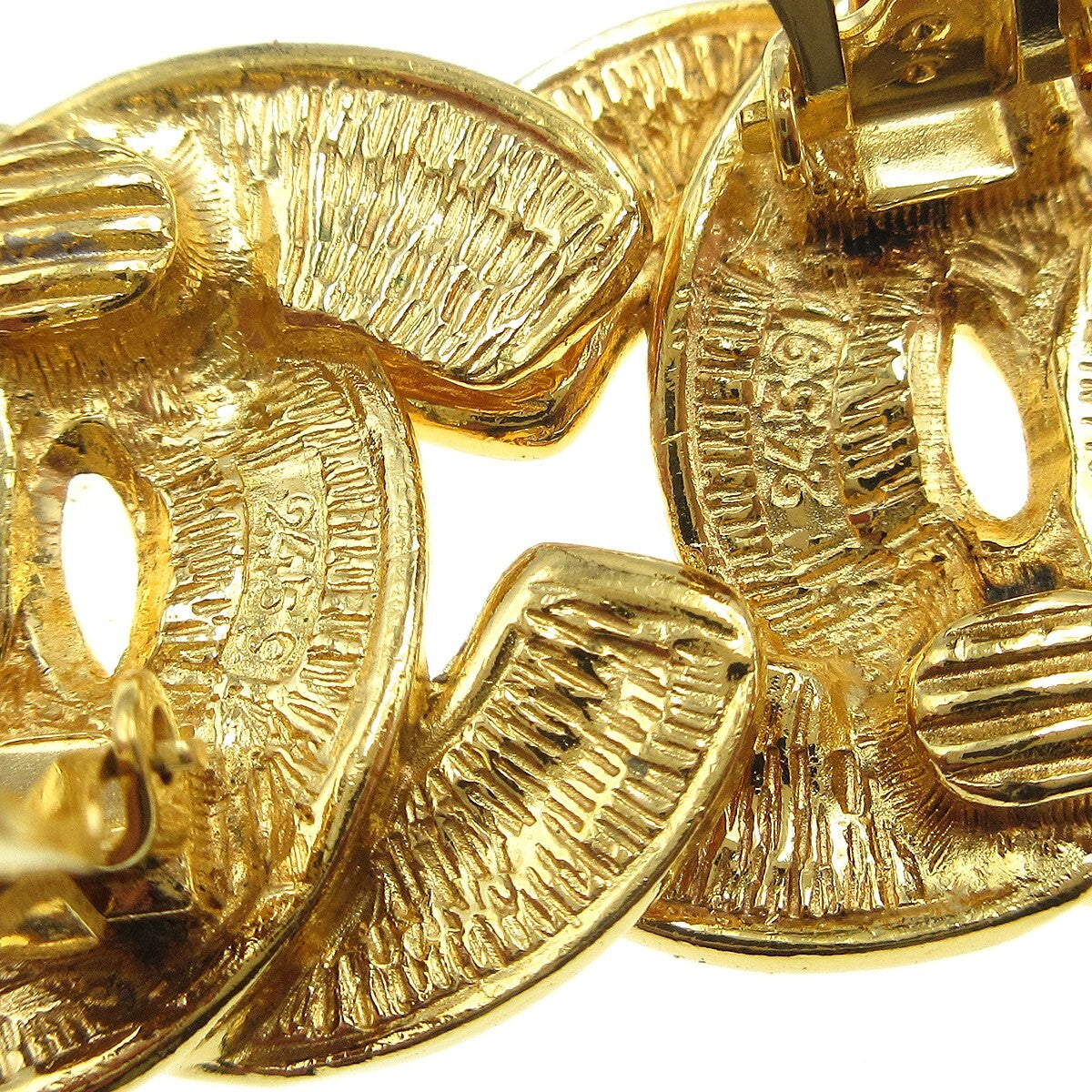 Chanel Cc Clip-On Earrings Metal Gold Gold_Plated Earrings Jewelry