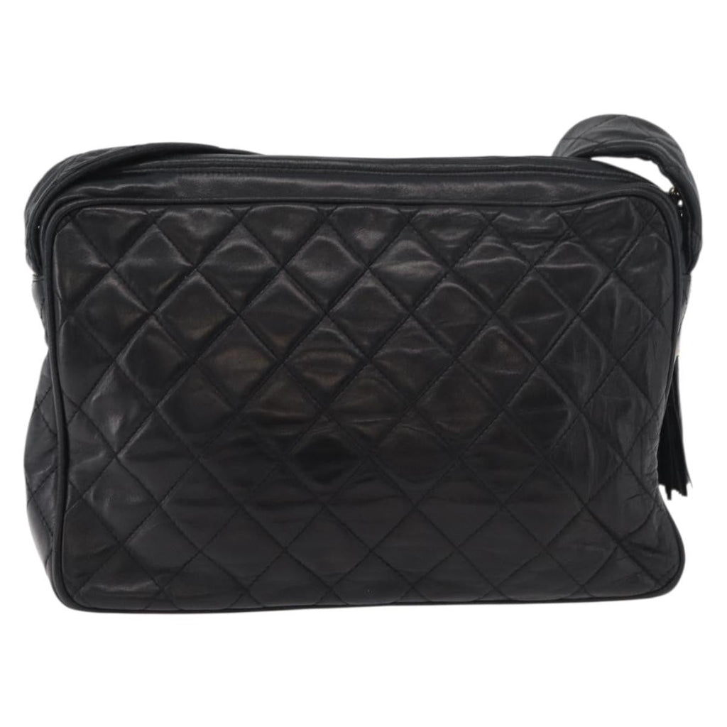 Chanel Vintage Diamond Cc Camera Shoulder Bag Quilted Caviar Black Leather Shoulder Bag Bag