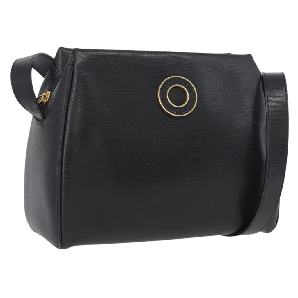 Celine Circle Logo Shoulder Bag Leather Black Leather Shoulder Bag Bag