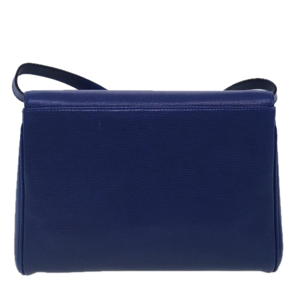 Celine Vintage Circle Logo Crossbody Bag Leather Blue Leather Shoulder Bag Bag