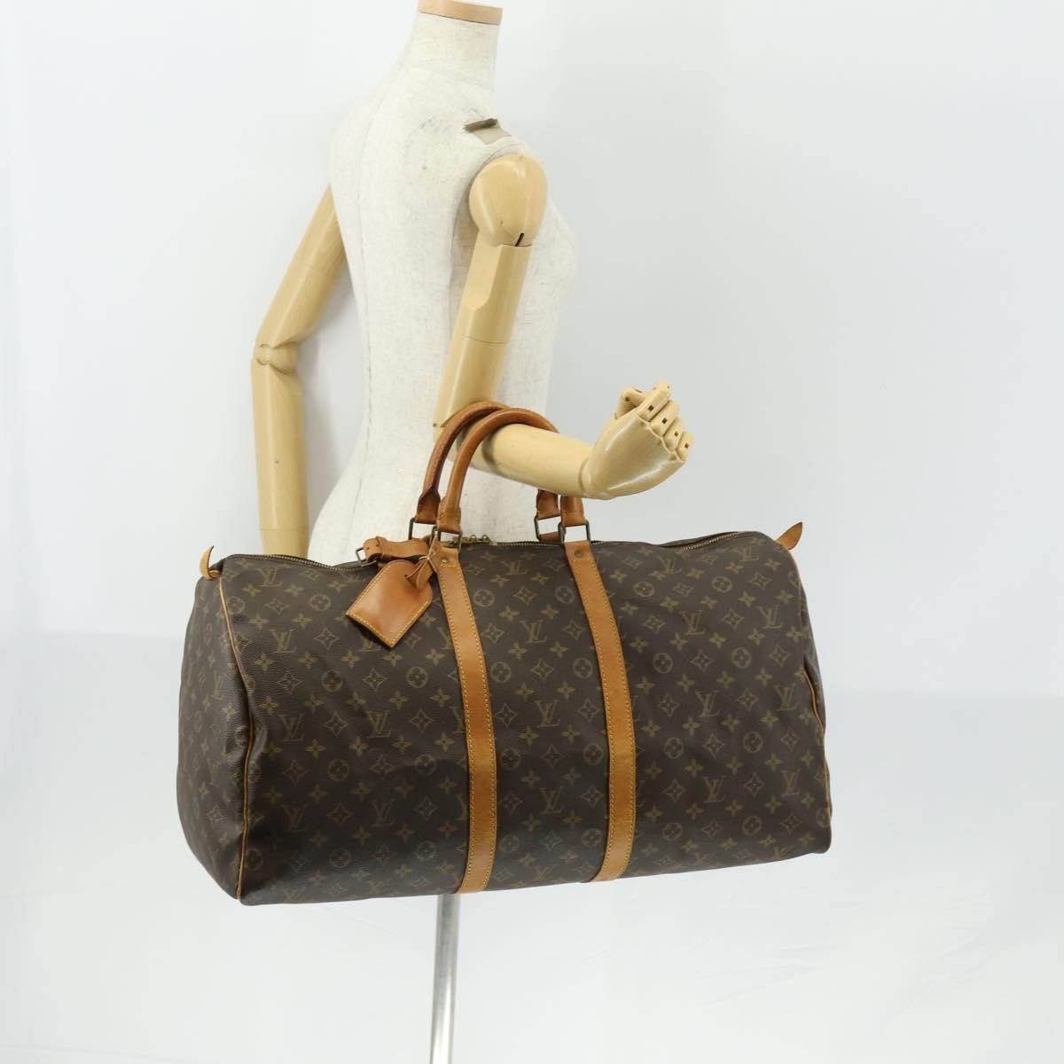 Louis Vuitton Keepall Bag Monogram Canvas Brown Canvas Travel Bag