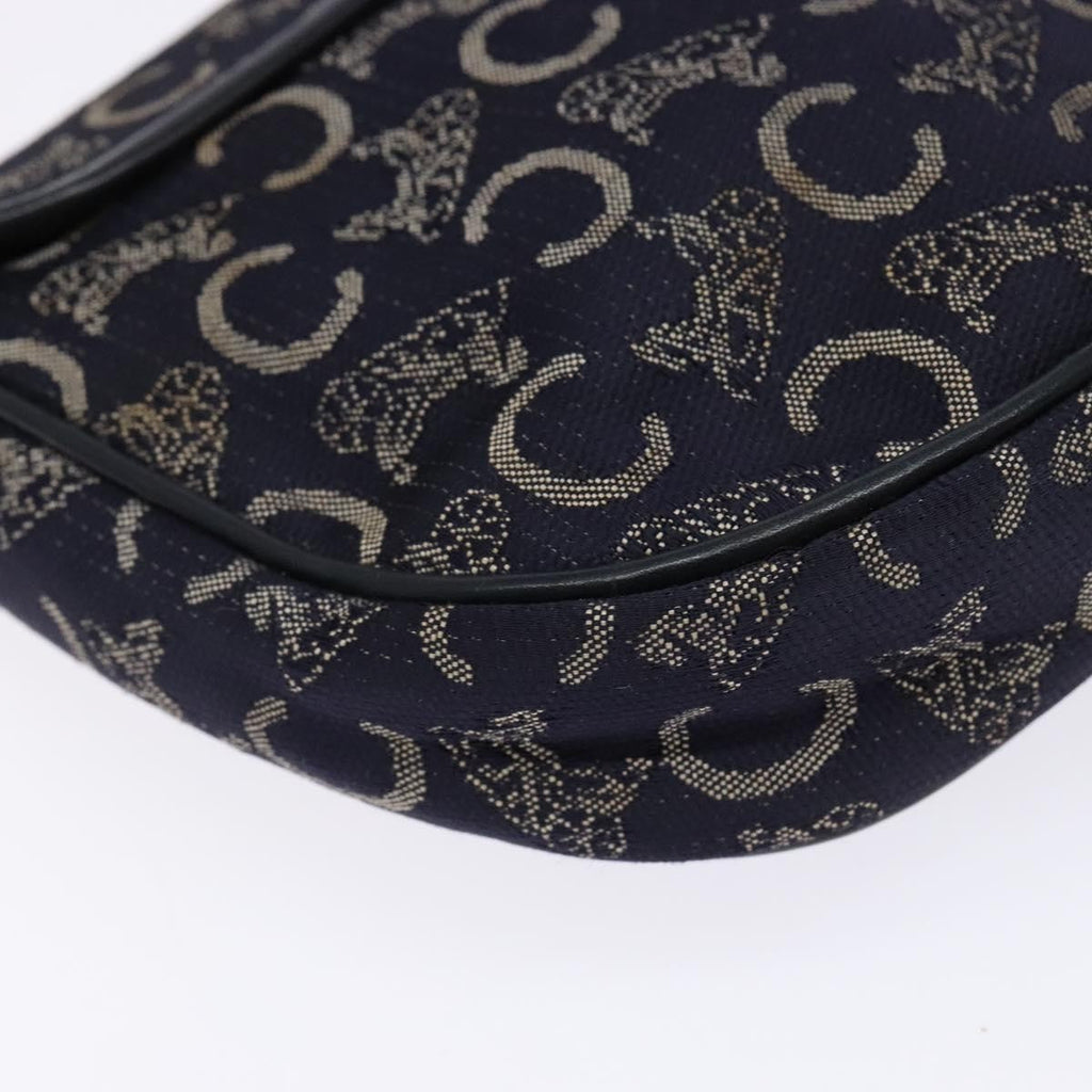 Celine C Sulky Shoulder Bag Canvas And Leather Navy Canvas Shoulder Bag Bag