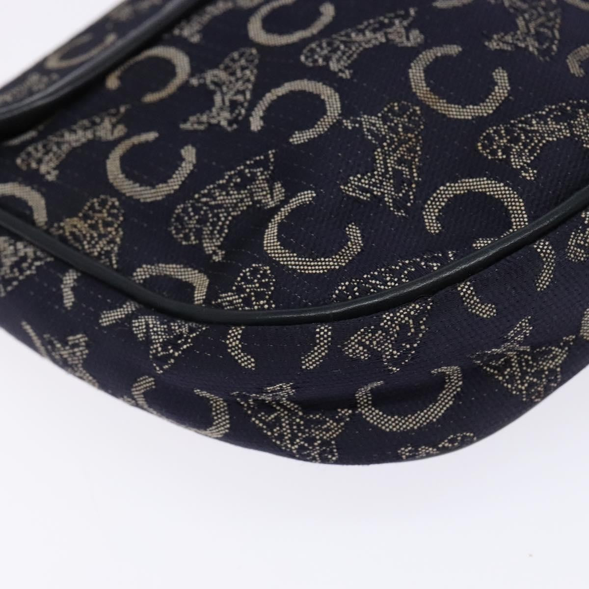 Celine C Sulky Shoulder Bag Canvas And Leather Navy Canvas Shoulder Bag Bag