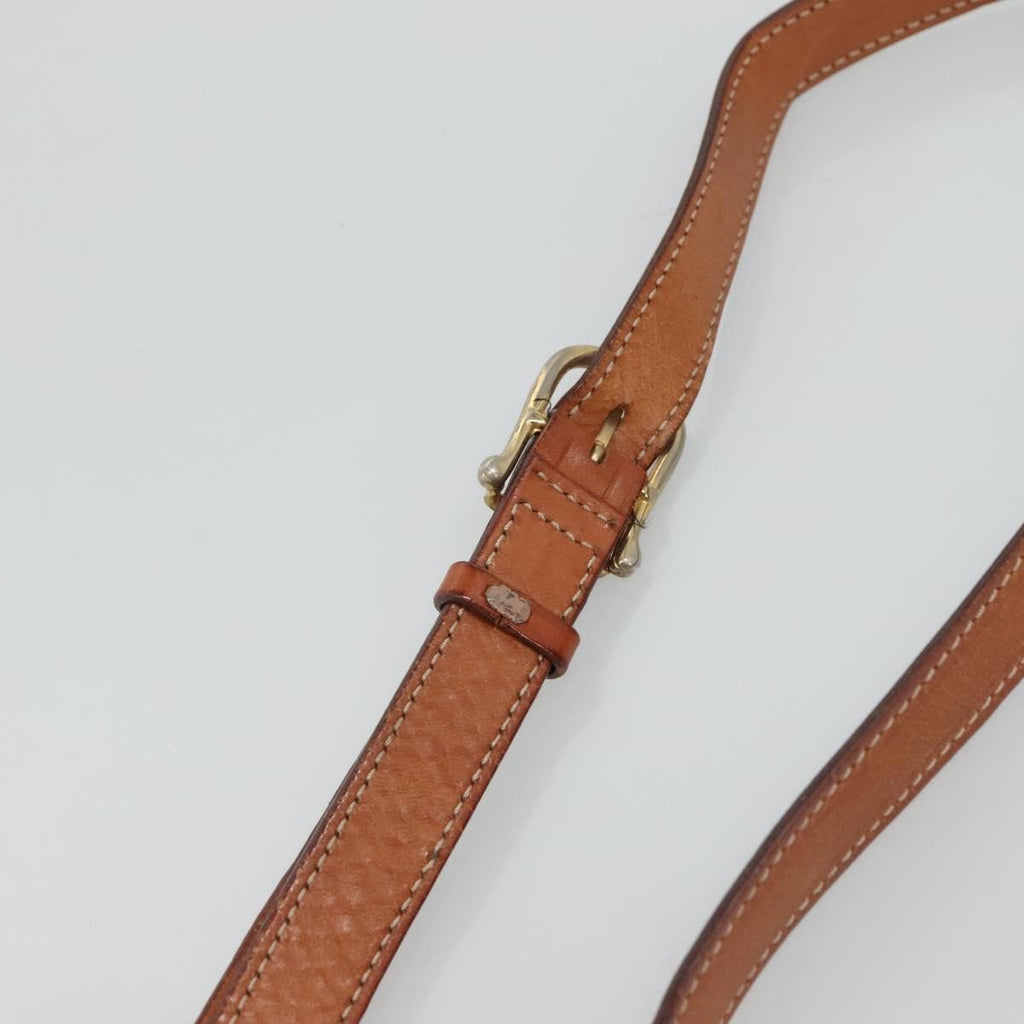 Celine Vintage Macadam Circle Logo Shoulder Bag Canvas And Leather Brown Canvas Shoulder Bag Bag