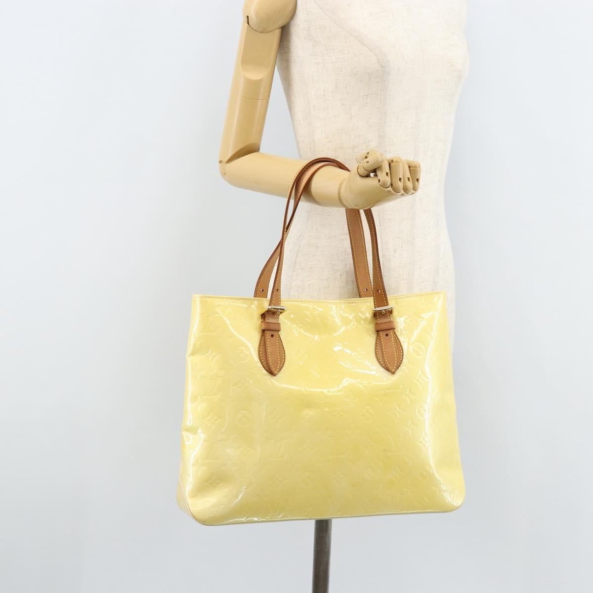 Louis Vuitton Brentwood Handbag Monogram Vernis Yellow Patent_Leather Tote Bag