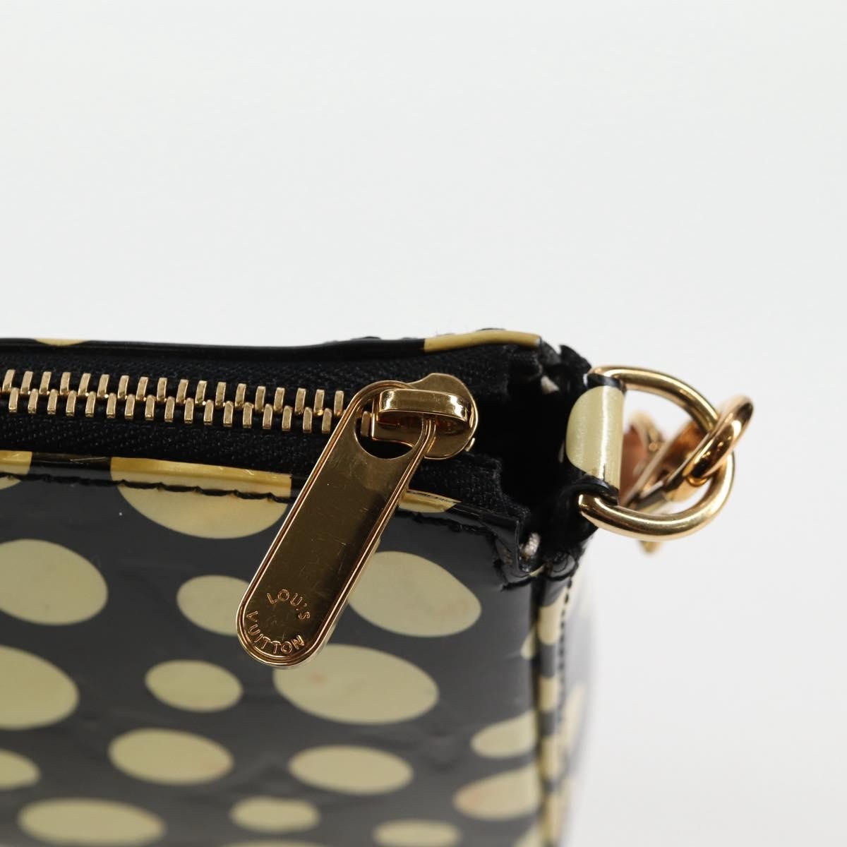 Louis Vuitton Pochette Accessoires Nm Kusama Infinity Dots Monogram Vernis Black Patent_Leather Clutche & Pouche Bag